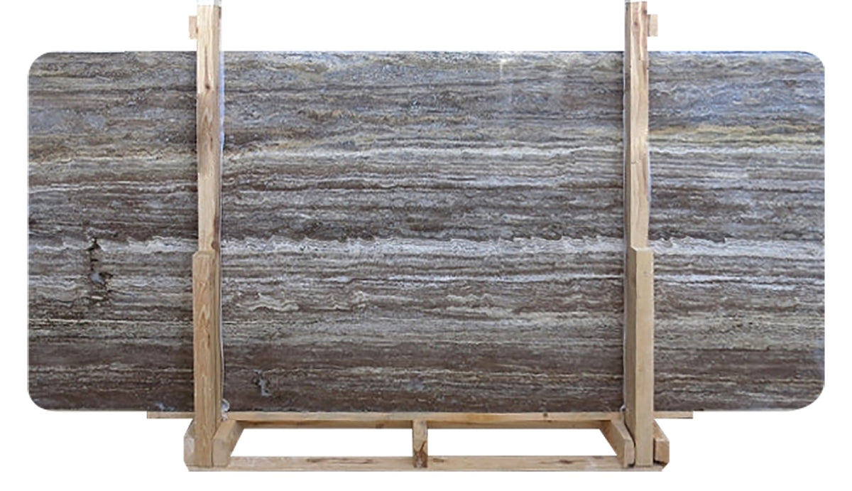 Silver Brown VC Polished  x 3CM Slab # TG769 Building Materials 