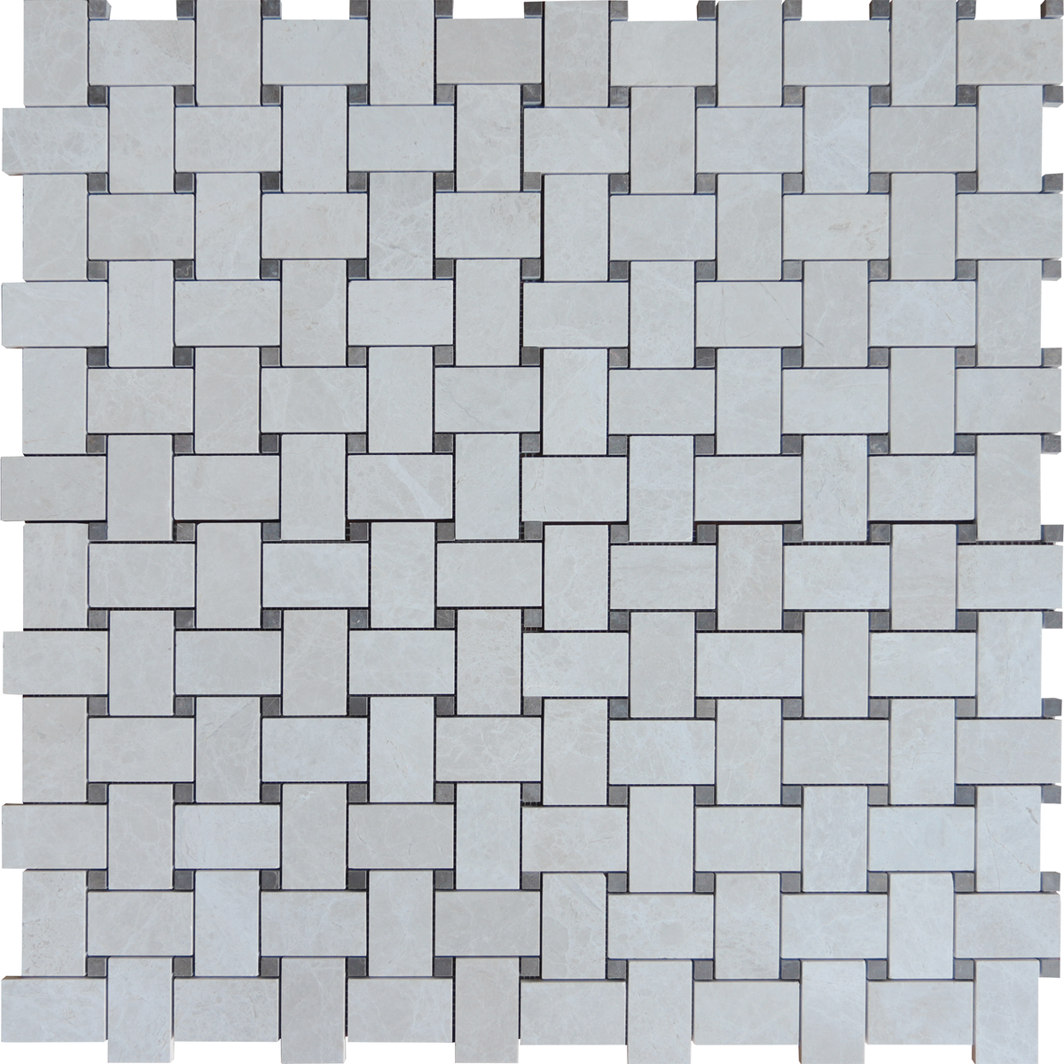 Papillon & Chocolate Bronze Large Basketweave Honed Mosaic