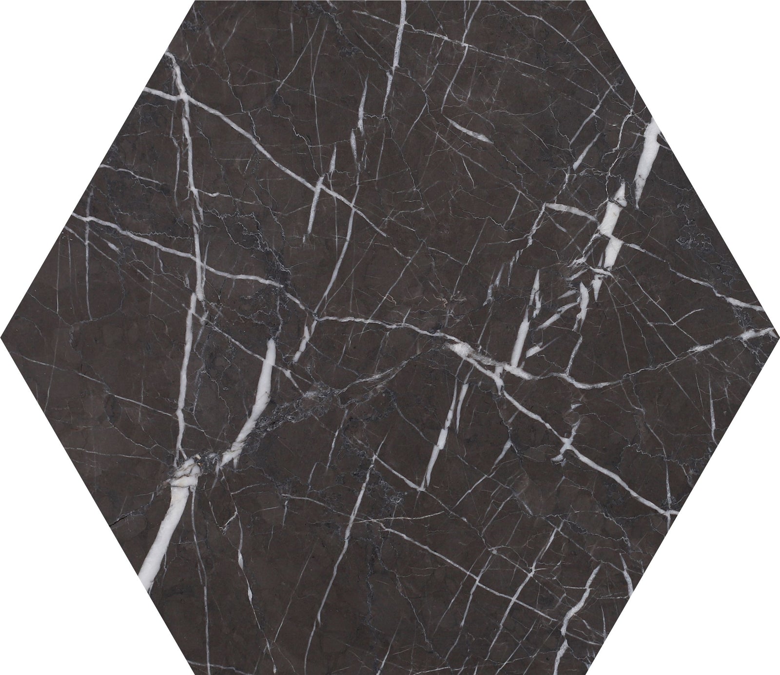 Mount Grey Plain Polished Hexagon 10''  x 3/8'' Field Tile Building Materials 