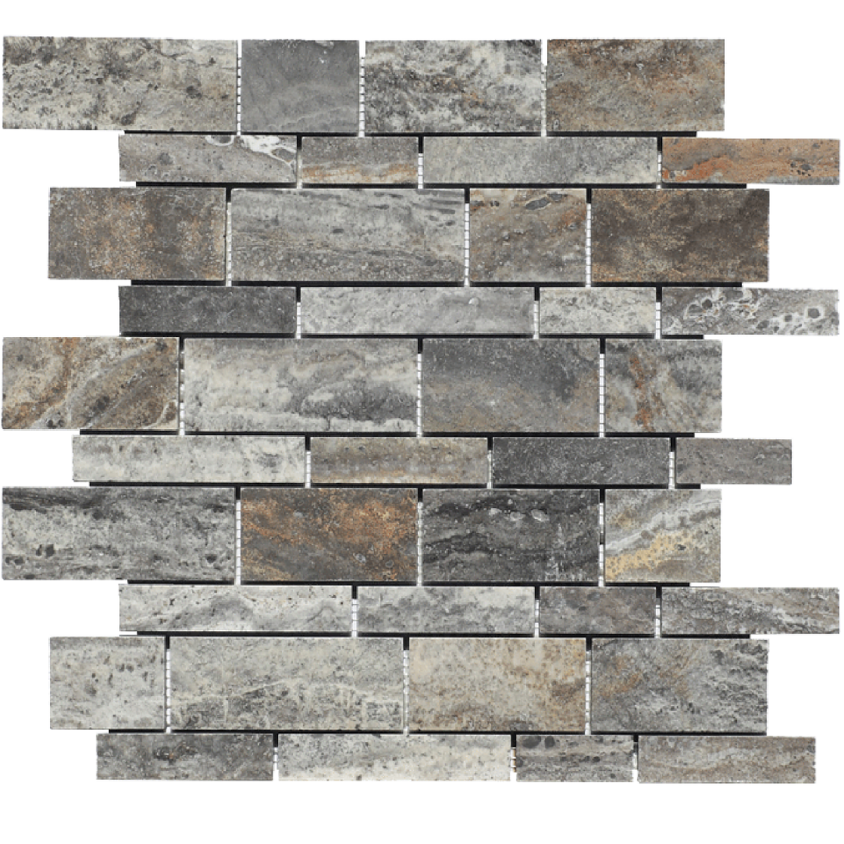 Silver Rustic CC Tour de Sierra Honed Mosaic Building Materials 