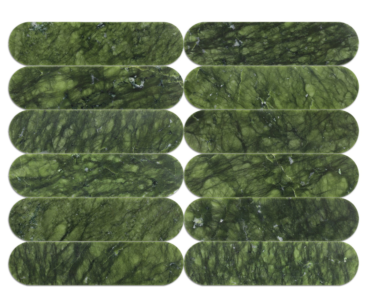 Verde Ming Honed Tivoli 2'' x 8''  x 3/8'' Field Tile