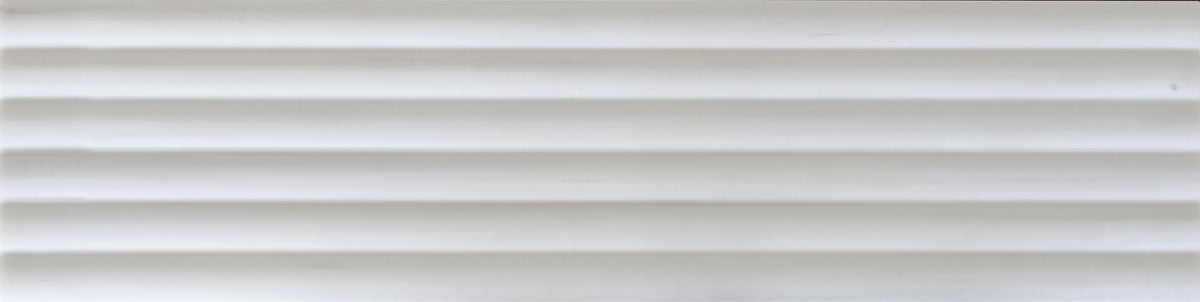 Glacier White Honed Flute-Out 6'' x 24''  x 3/8'' Field Tile