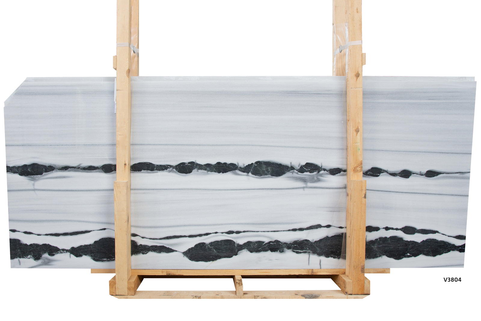 Panda White Polished 2CM Slab # V3804 Building Materials 