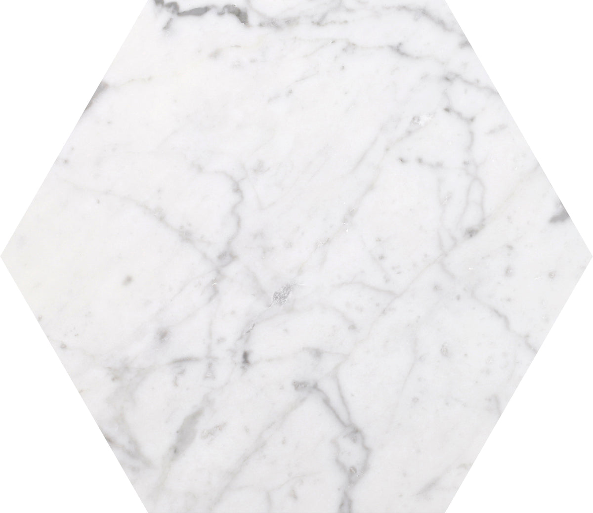 Bianco Carrara Honed Hexagon 10''  x 3/8'' Field Tile Building Materials 