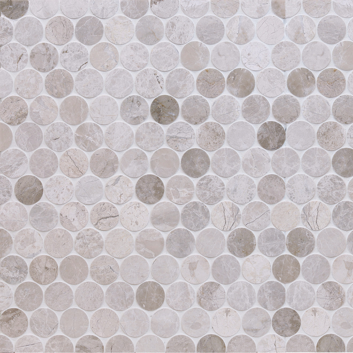 Cream Misto & Vanillish Pearl Penny Round Honed Mosaic