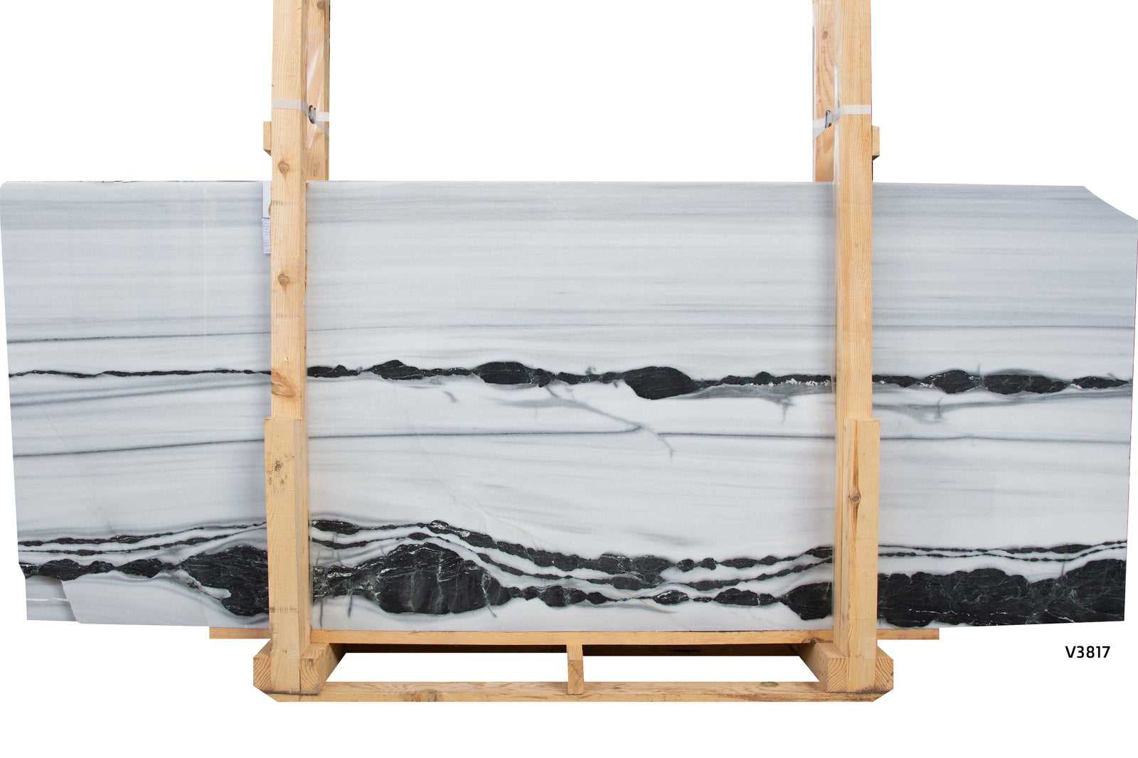 Panda White Polished 2CM Slab # V3817 Building Materials 