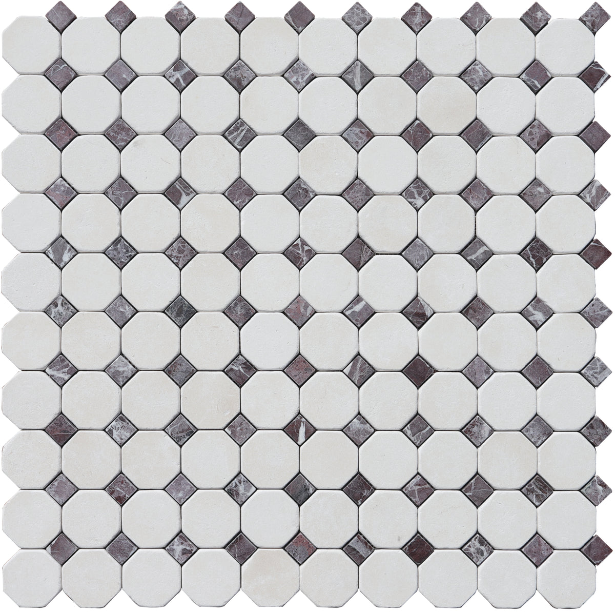 Simena & Rosso Levanto Siena Octagon Tumbled Mosaic