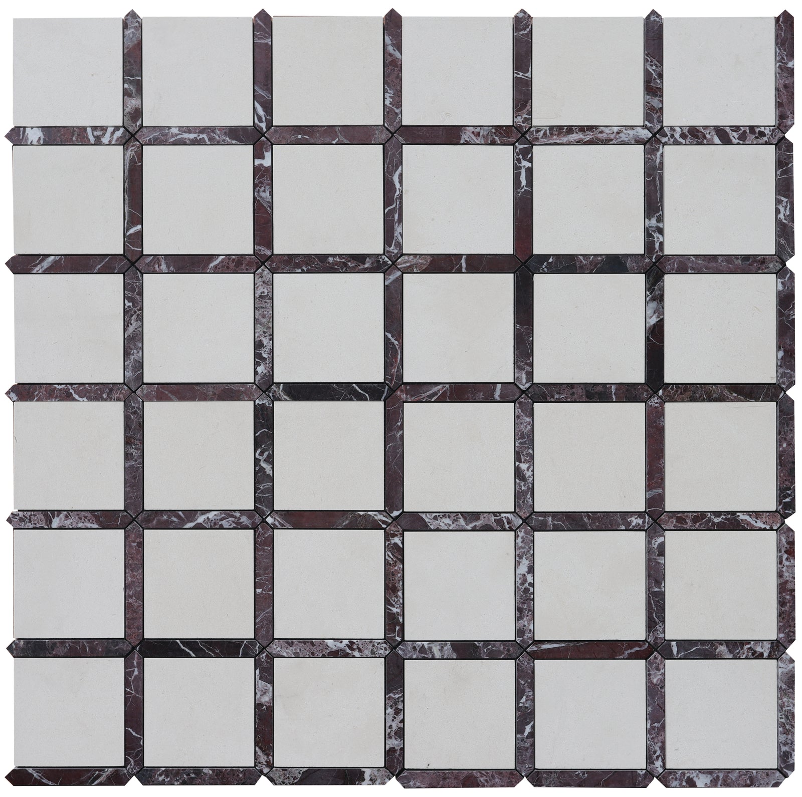 Rosso Levanto & Simena Venetian Picket Honed Mosaic Building Materials 