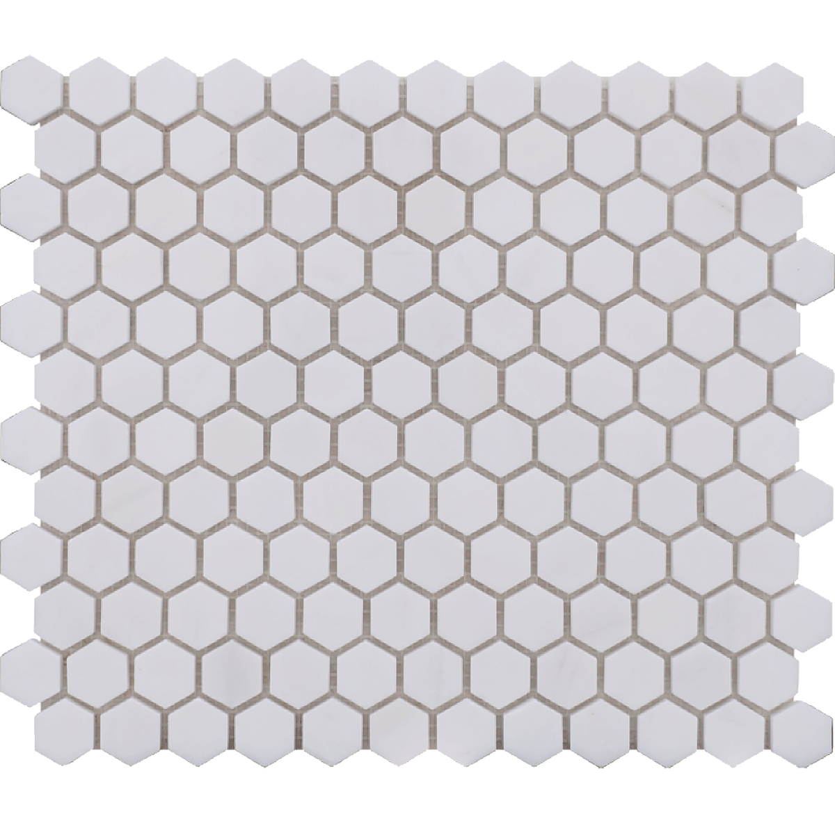 Glacier White Hexagon 1'' Honed Mosaic