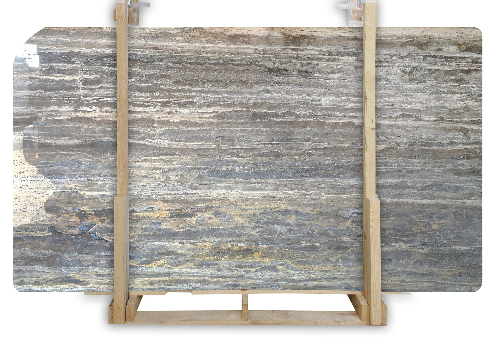 Silver Brown VC Polished 2CM Slab # D1563 Building Materials 