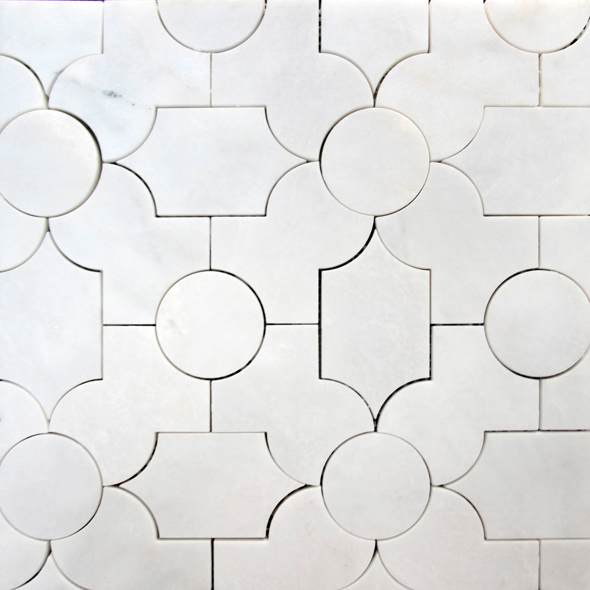 Pearl White Daisy Honed Mosaic