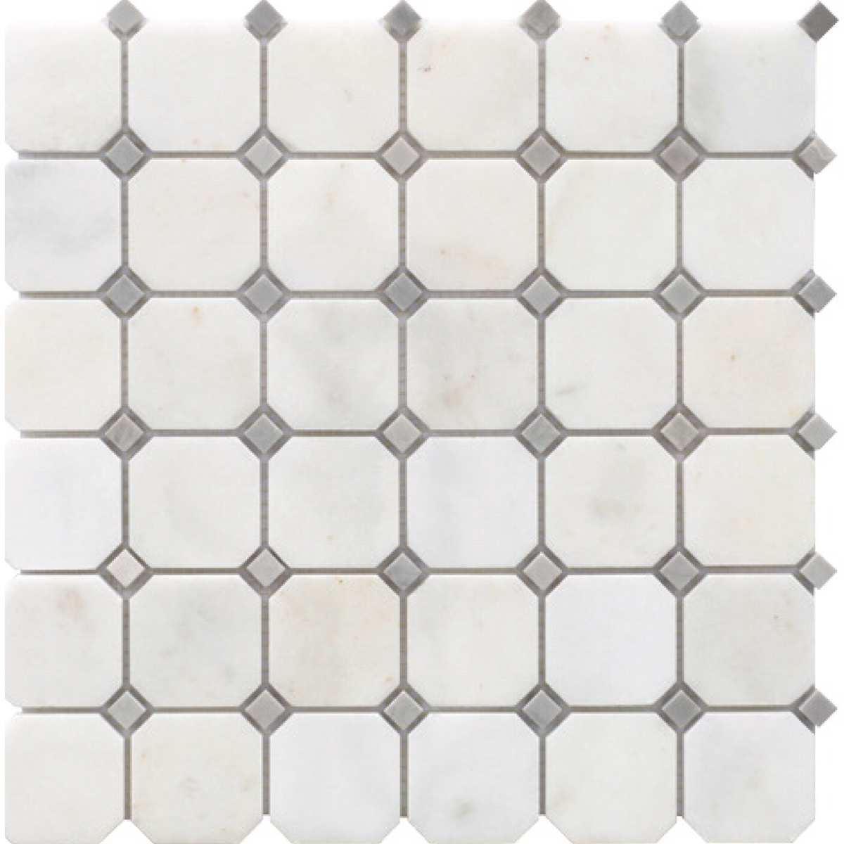 Afyon White & Ice Grey Octagon Polished Mosaic