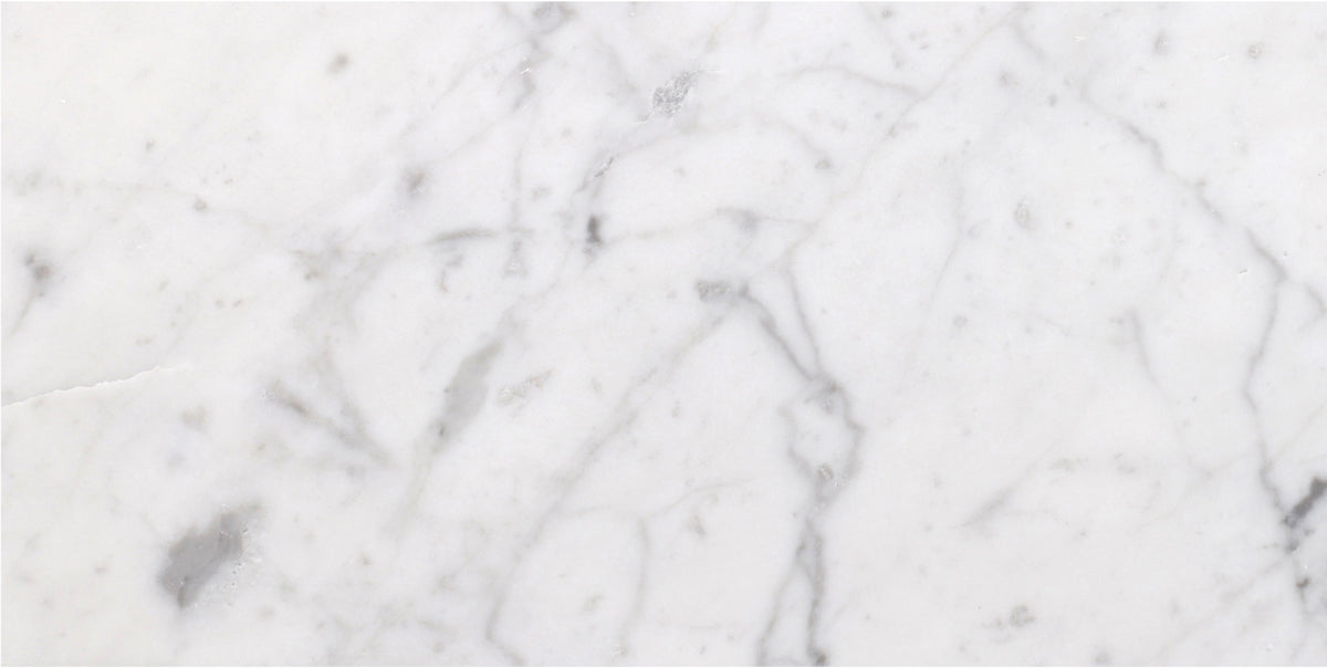 Bianco Carrara Honed 6'' x 12''  x 3/8'' Field Tile