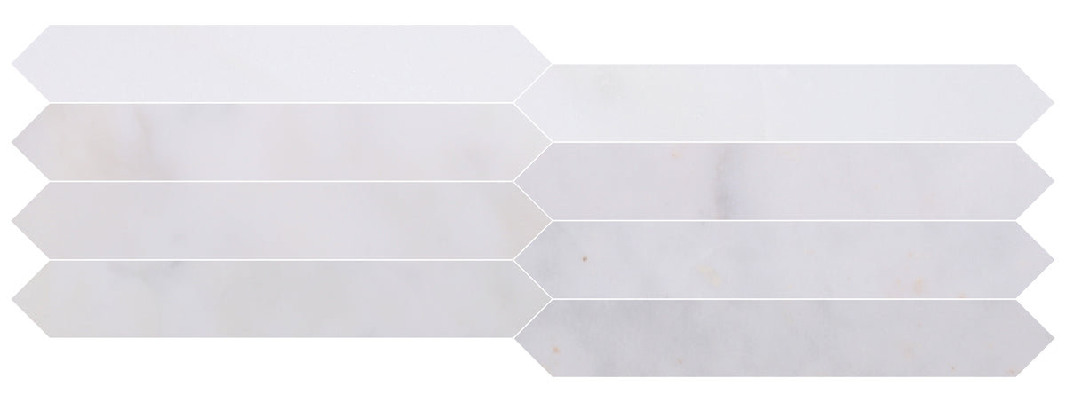 Afyon White Honed Picket 2''x12''  x 3/8'' Field Tile