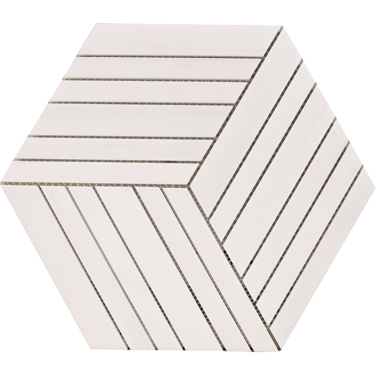 Glacier White Bellagon Honed Mosaic