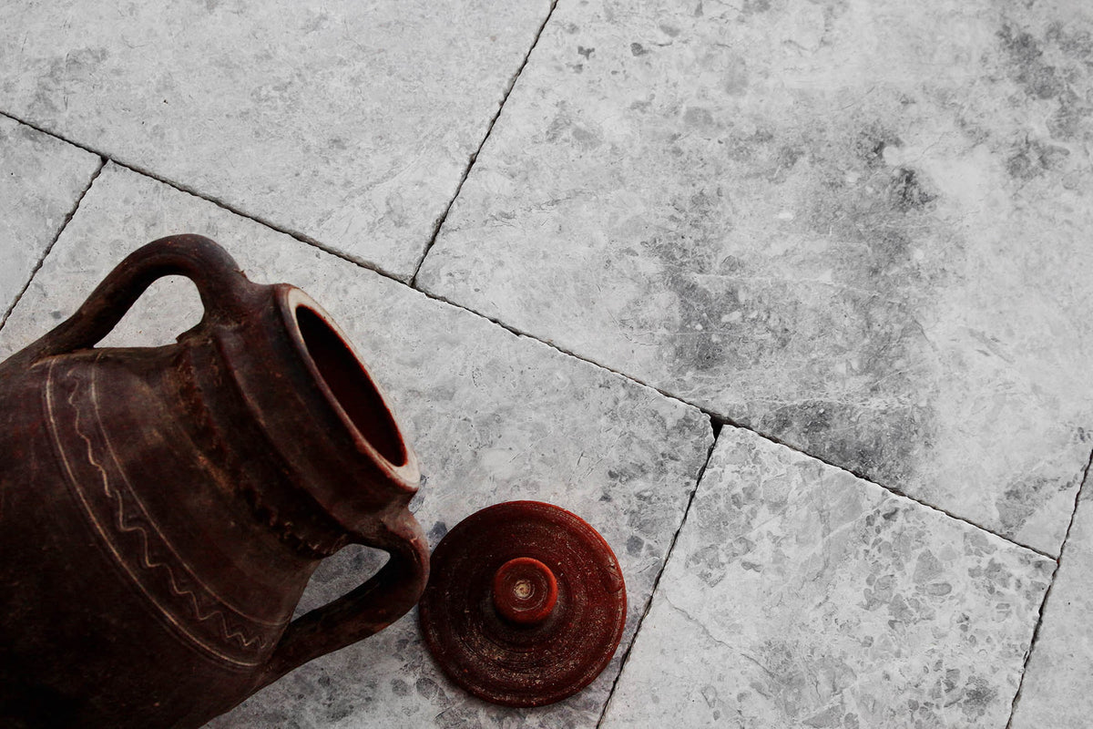 Ocean Grey French Pattern 8''x8'', 8''x16'', 16''x16'', 16''x24'' Brushed and Chiseled Field Tile