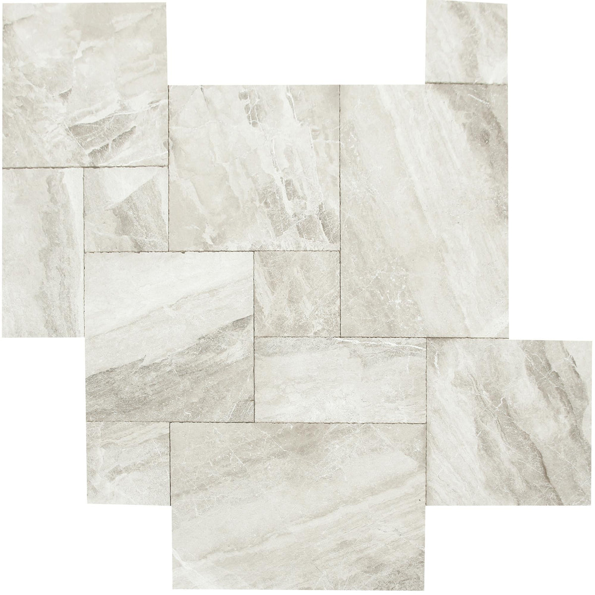 Cream Misto French Pattern 8&#39;&#39;x8&#39;&#39;, 8&#39;&#39;x16&#39;&#39;, 16&#39;&#39;x16&#39;&#39;, 16&#39;&#39;x24&#39;&#39; Brushed and Chiseled Paver Paver 