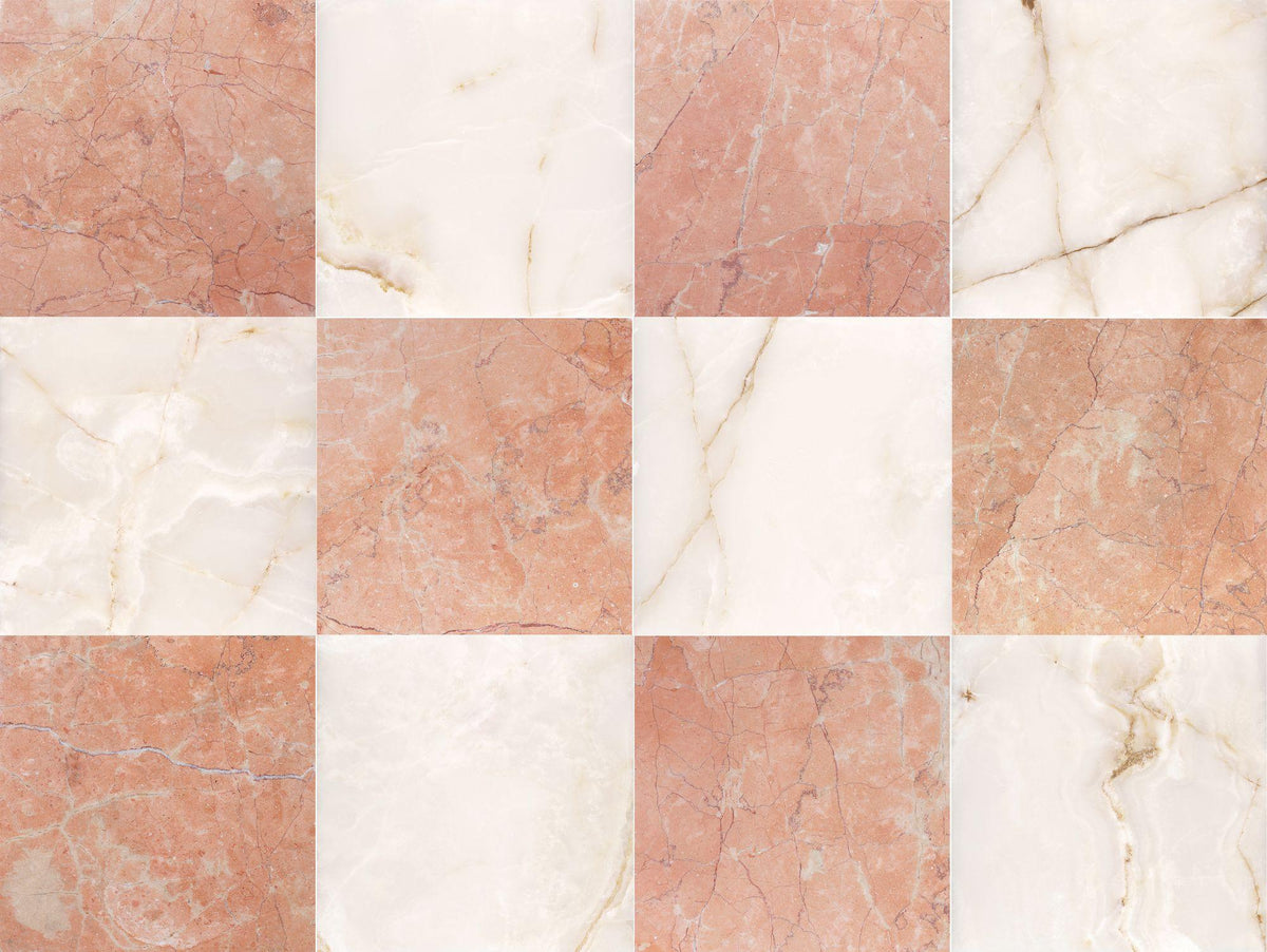 Bellini Polished &amp; White Onyx Polished 12&#39;&#39; x 12&#39;&#39;  x 3/8&#39;&#39; Checker Board Field Tile