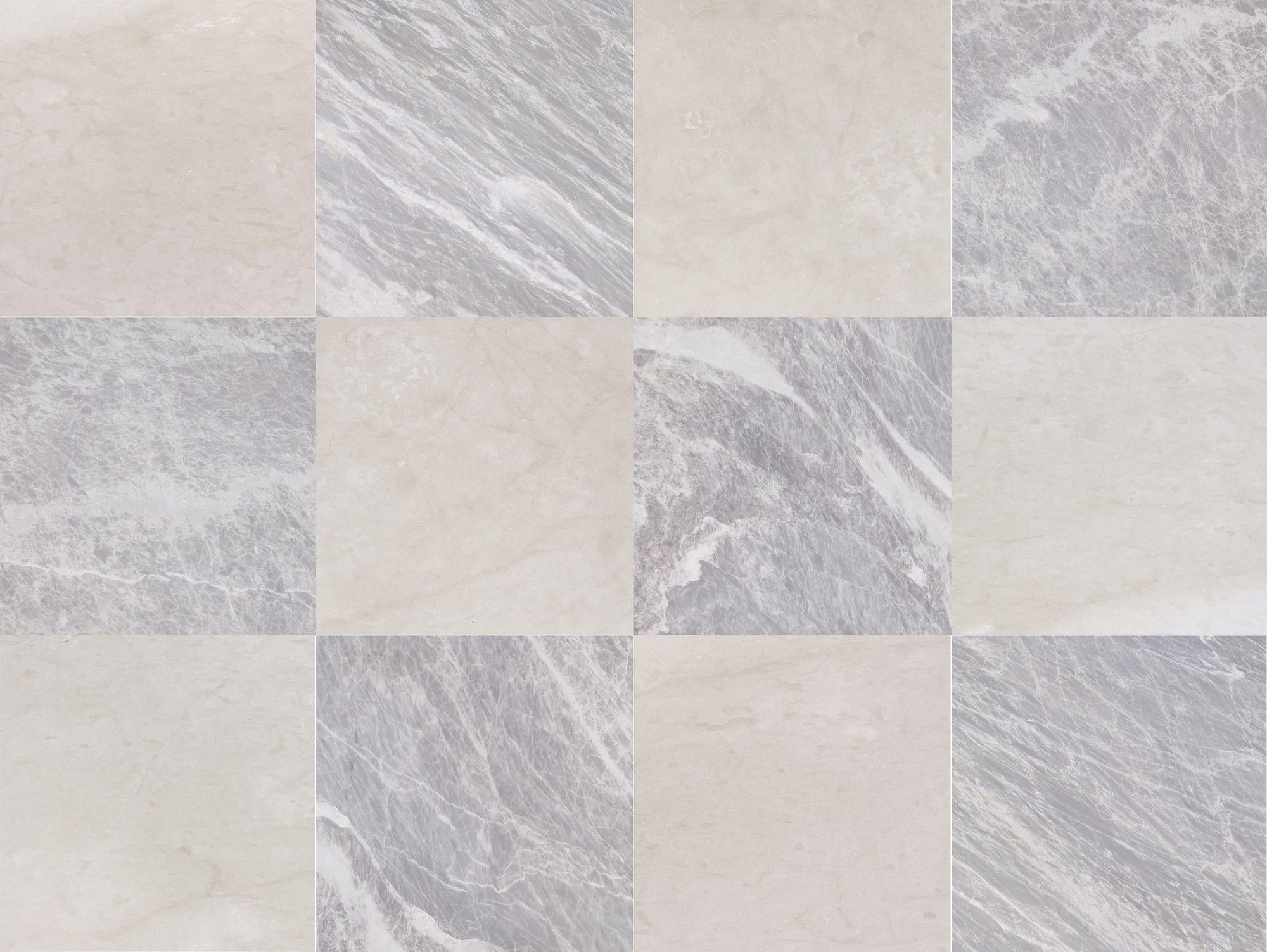 Altura Stone and TileCream Ole Honed & Nordic Grey Honed 18'' x 18'' x ...