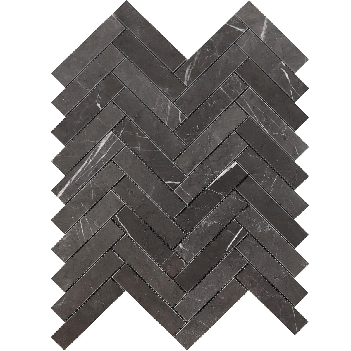 Mount Grey Plain Herringbone 1&#39;&#39;x4&#39;&#39; Honed Mosaic