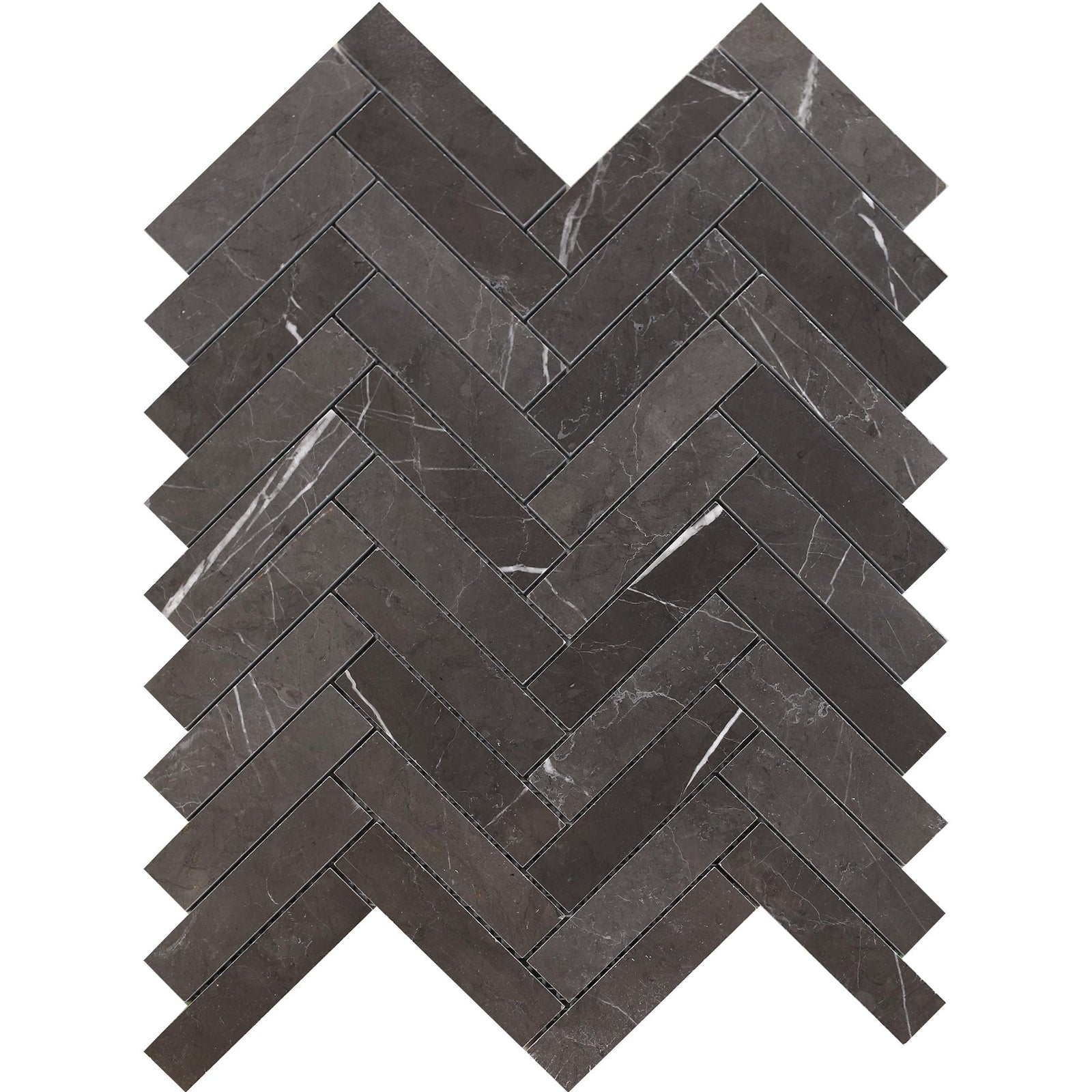 Mount Grey Plain Herringbone 1''x4'' Polished Mosaic Mosaic 