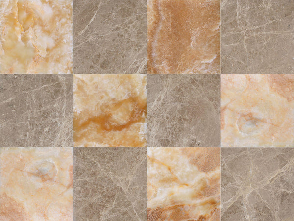 Altura Stone and TileAmber Onyx Polished & Emperador Light Polished 12 ...