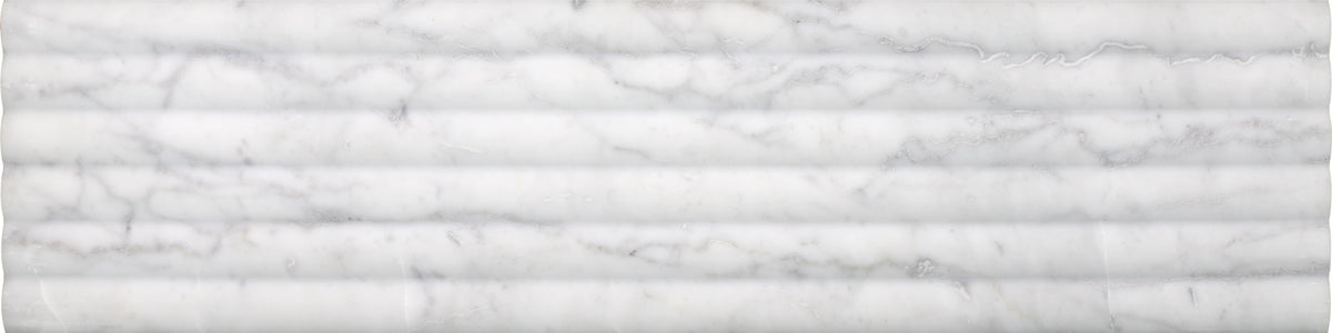 Bianco Carrara Honed Flute-Out 6&#39;&#39; x 24&#39;&#39;  x 3/8&#39;&#39; Field Tile