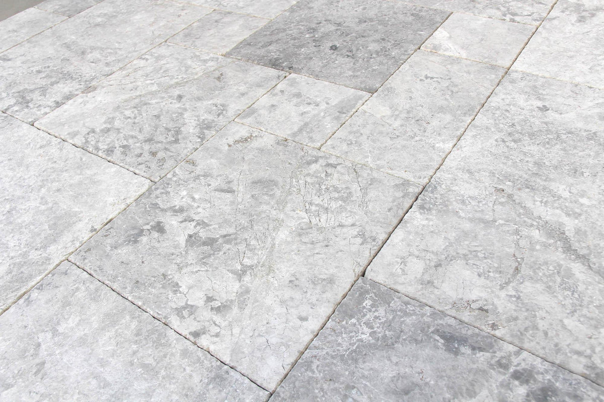 Ocean Grey French Pattern 8&#39;&#39;x8&#39;&#39;, 8&#39;&#39;x16&#39;&#39;, 16&#39;&#39;x16&#39;&#39;, 16&#39;&#39;x24&#39;&#39; Brushed and Chiseled Paver