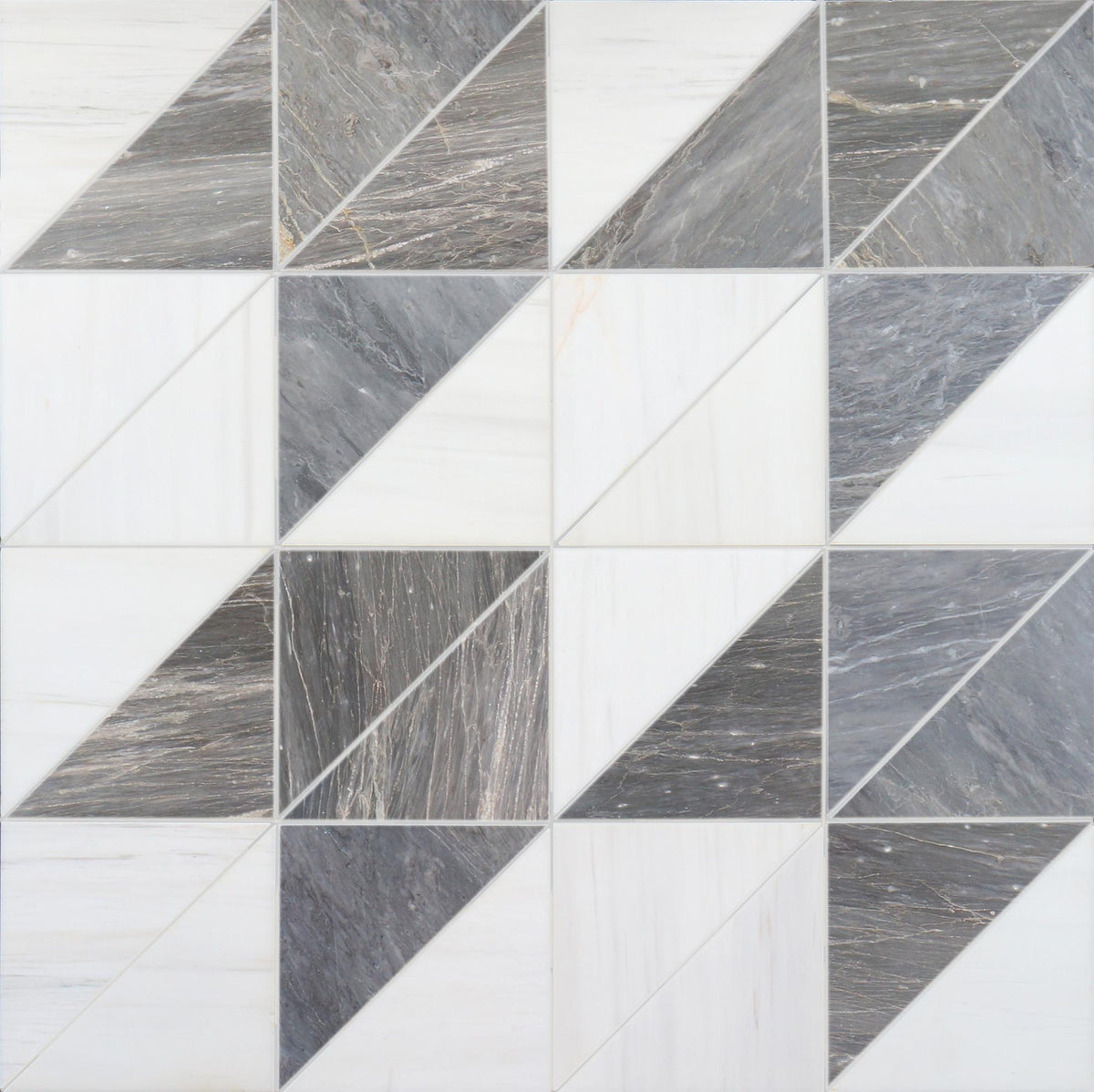 Glacier White Honed Diamond Triangle 3/8&#39;&#39; Field Tile