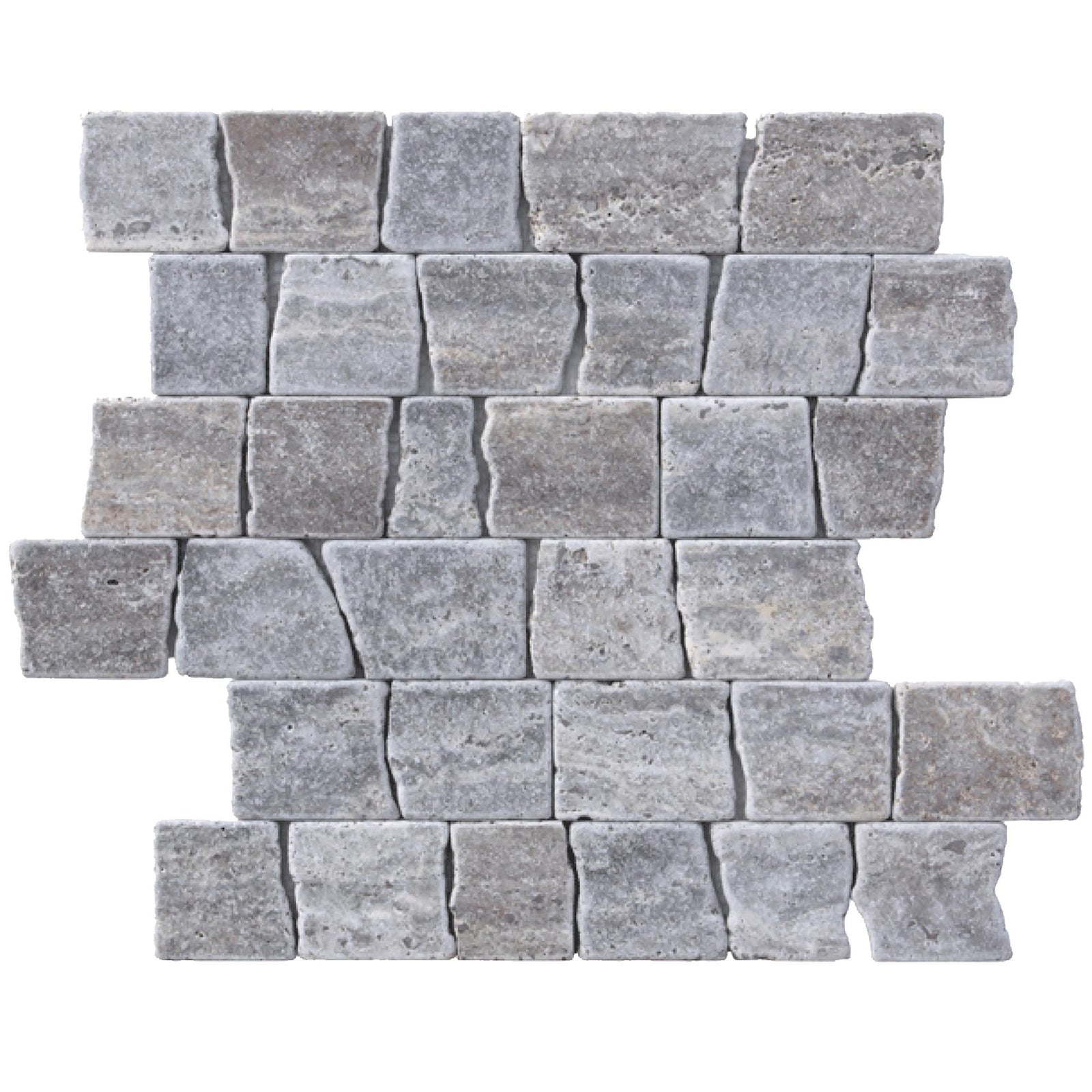 Silver Rustic CC Gris Ossido Tumbled Mosaic Mosaic 