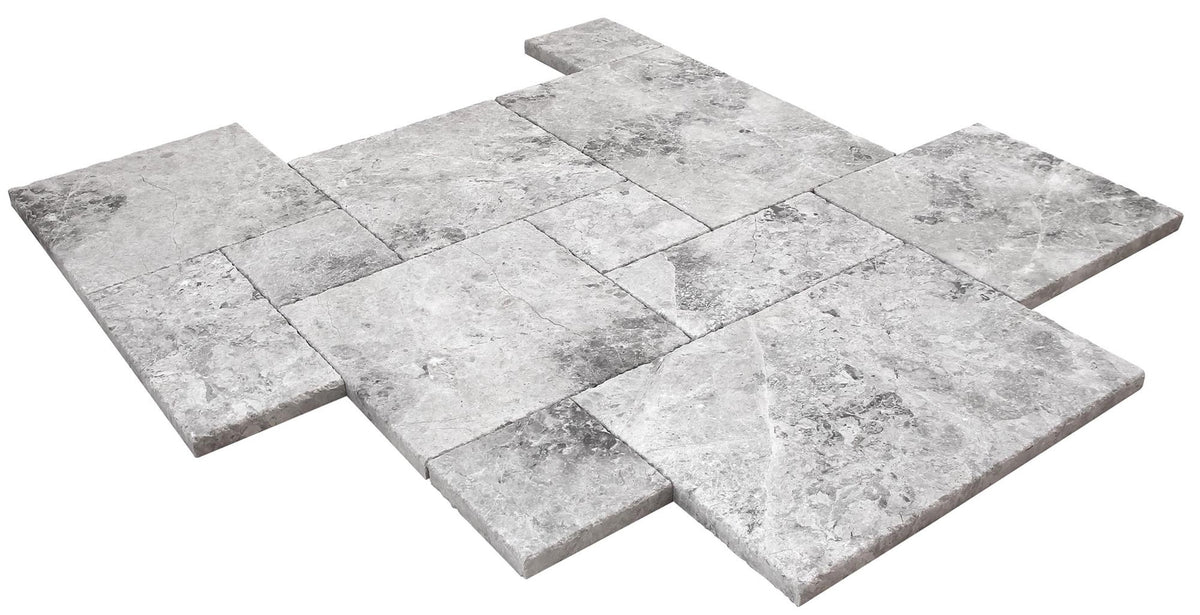 Ocean Grey French Pattern 8''x8'', 8''x16'', 16''x16'', 16''x24'' Brushed and Chiseled Field Tile