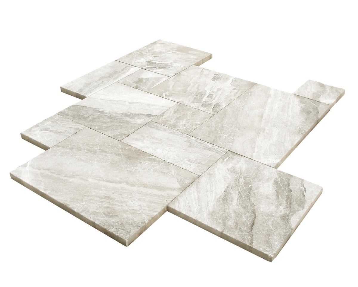 Cream Misto French Pattern 8''x8'', 8''x16'', 16''x16'', 16''x24'' Brushed and Chiseled Paver