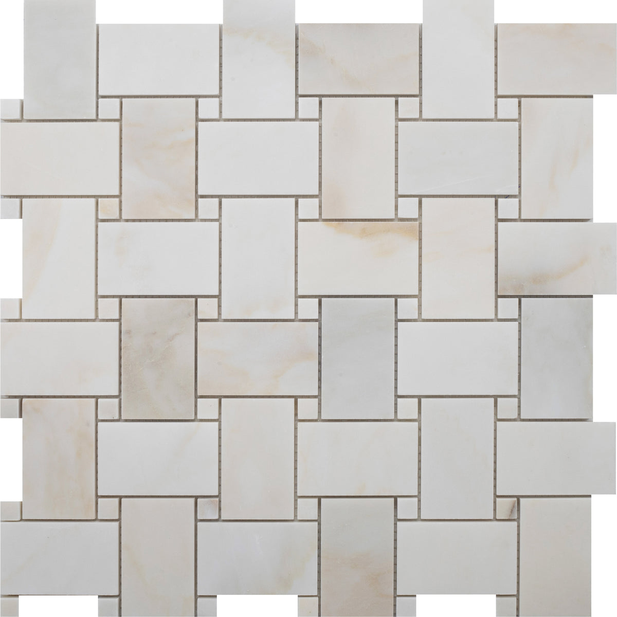 Cremo Delicato Large Basketweave Honed Mosaic