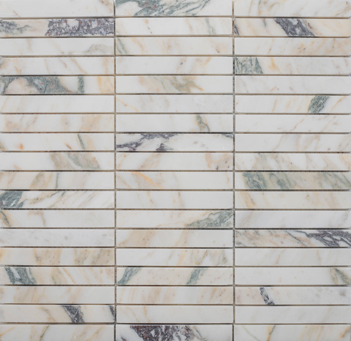 Calacatta Monet Velvet 5/8''x4'' Honed Mosaic