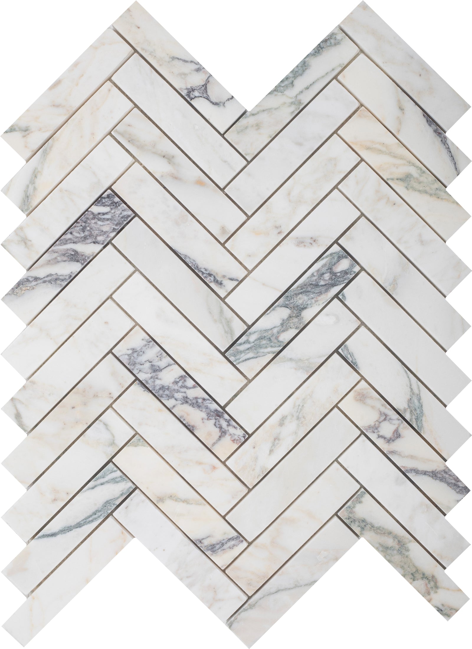 Calacatta Monet Herringbone 1''x4'' Honed Mosaic Building Materials 
