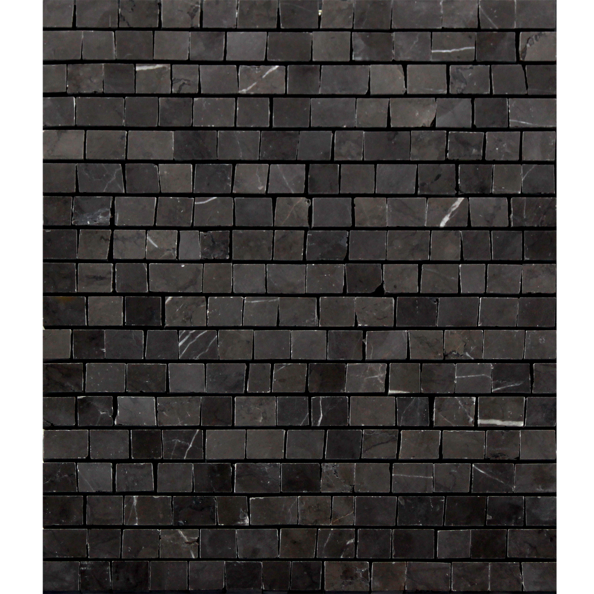 Black Silk Broken Joint Mini Honed Mosaic