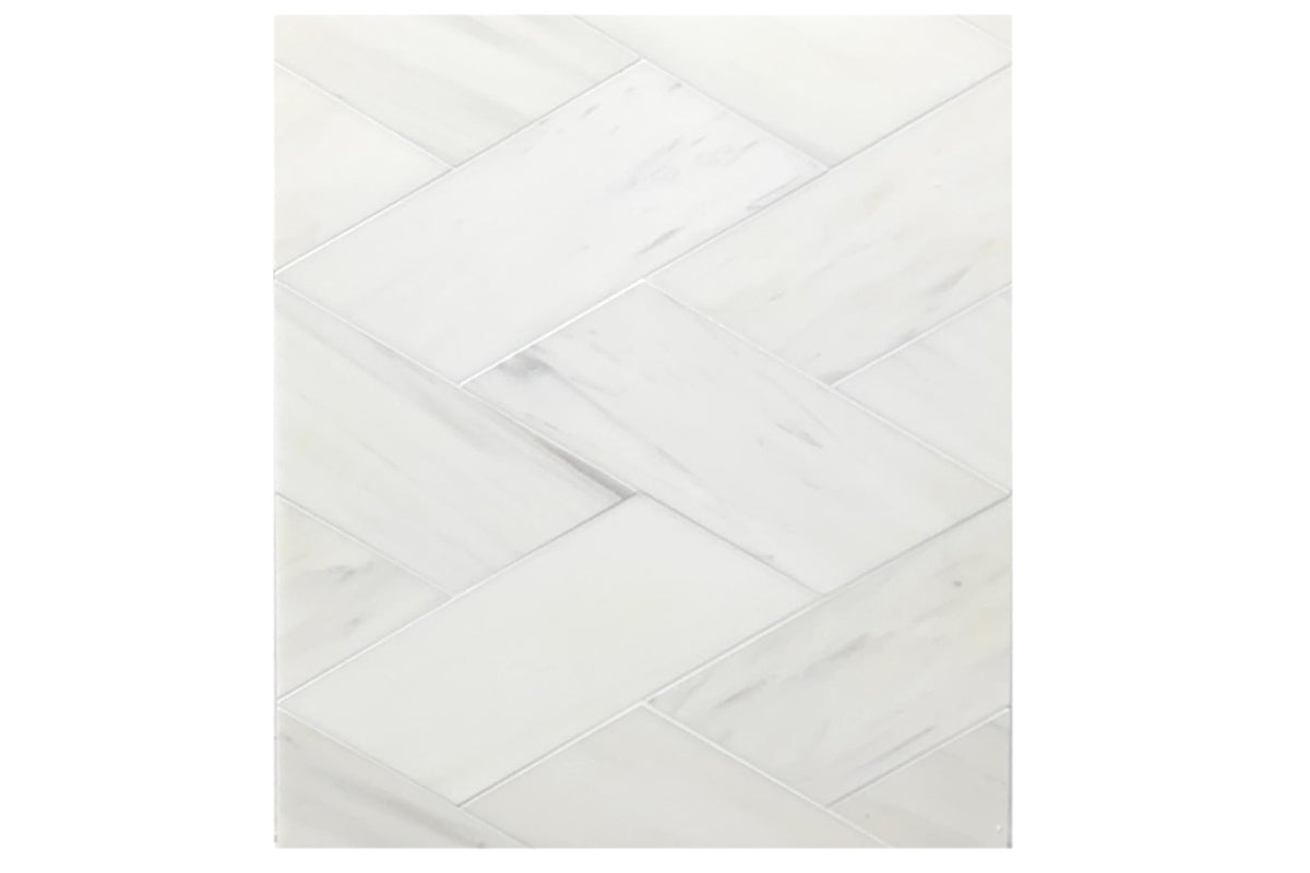 Glacier White Honed Swan Left 3/8&#39;&#39; Field Tile