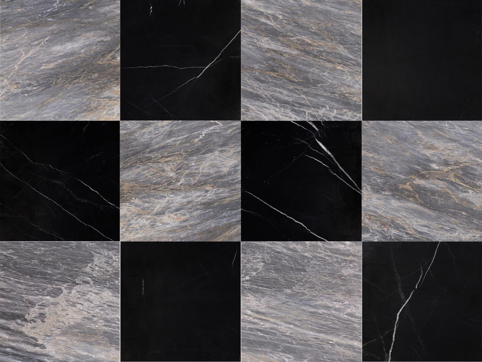 Altura Stone and TileBlack Silk Honed & North Sky Honed 12'' x 12'' x 3 ...