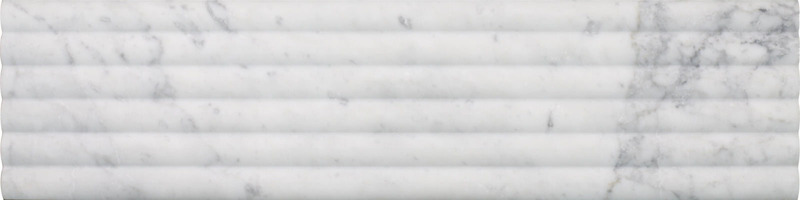 Bianco Carrara Honed Flute-Out 6'' x 24''  x 3/8'' Field Tile Field Tile 