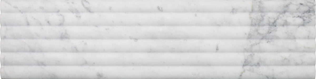 Bianco Carrara Honed Flute-Out 6&#39;&#39; x 24&#39;&#39;  x 3/8&#39;&#39; Field Tile