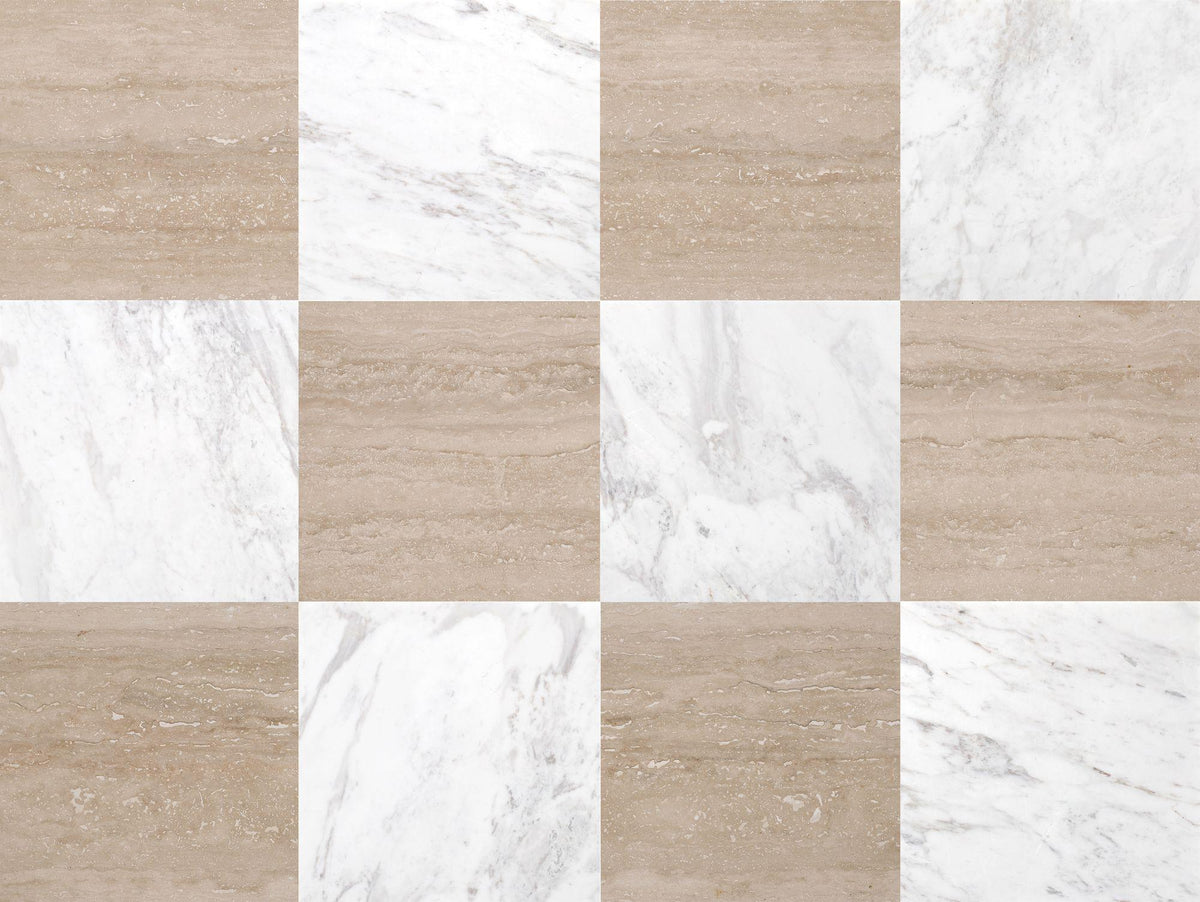 Altura Stone and TileClassic Light VC Honed & Volakas Honed 12'' x 12 ...