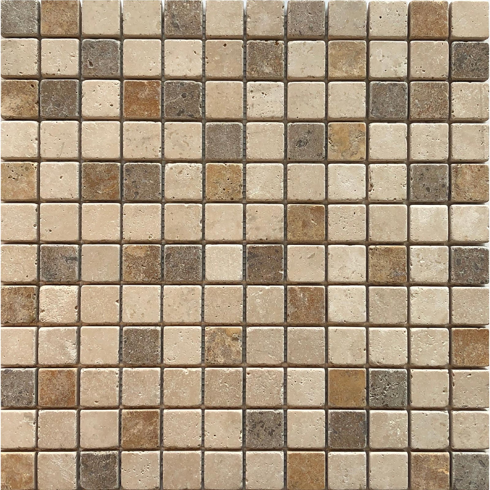 Classic Light CC & Kona Brown CC & Noce CC 1''x1'' Tumbled Mosaic Mosaic 