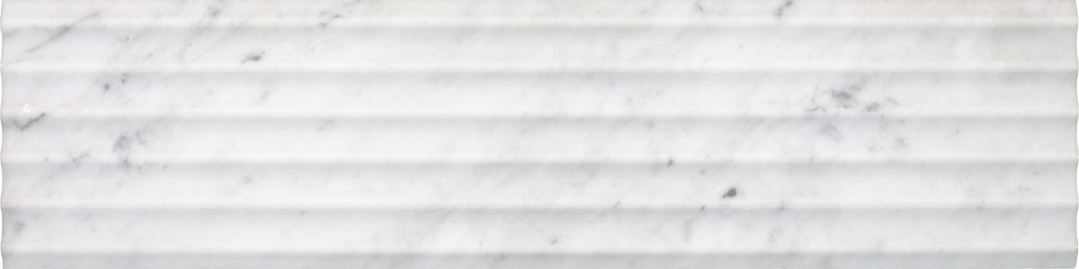 Bianco Carrara Honed Flute-In 6'' x 24''  x 3/8'' Field Tile