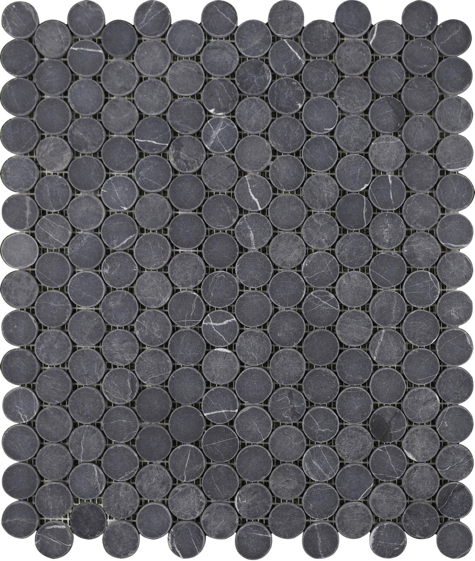 Black Silk Penny Round Tumbled Mosaic Mosaic 