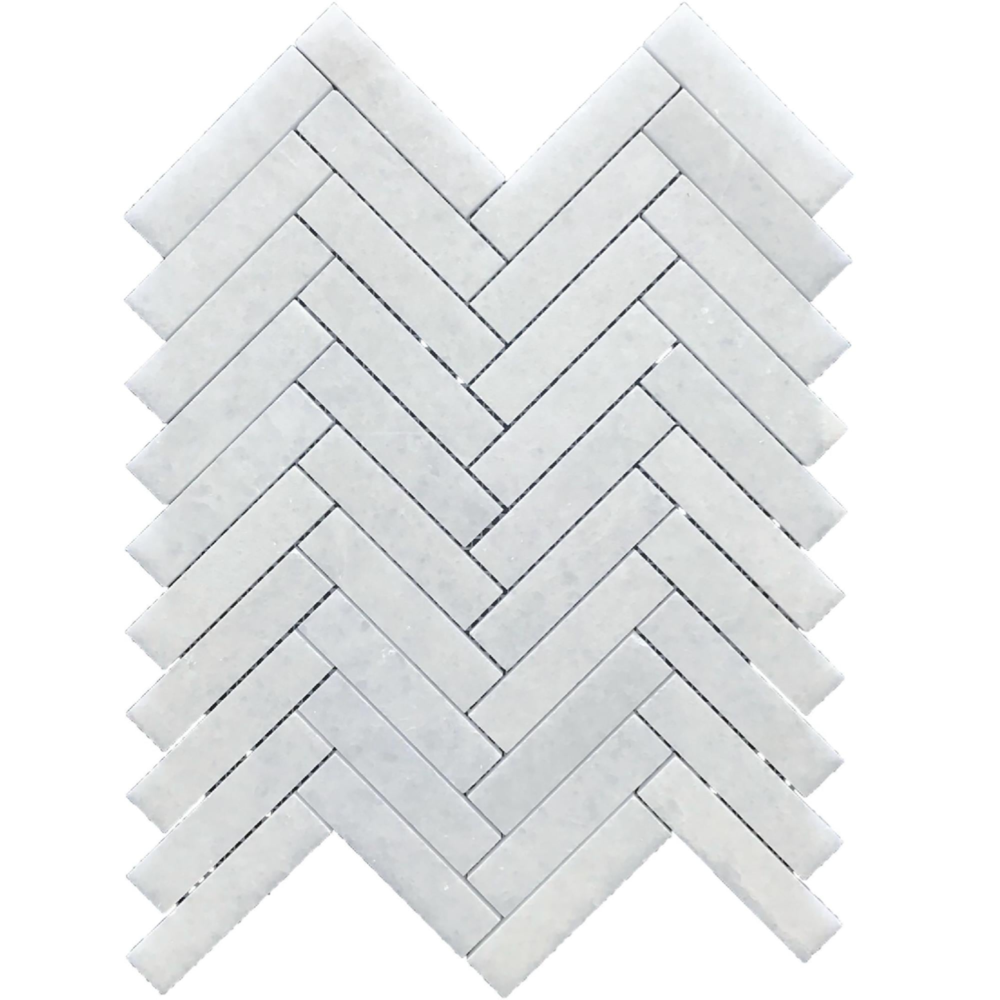 Snow White Herringbone 1''x4'' Polished Mosaic Mosaic 