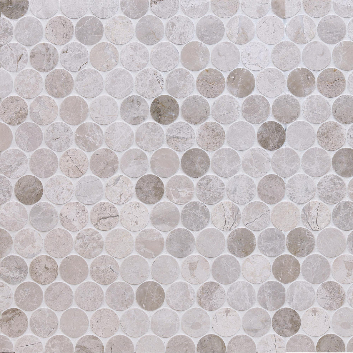 Cream Misto &amp; Vanillish Pearl Penny Round Honed Mosaic