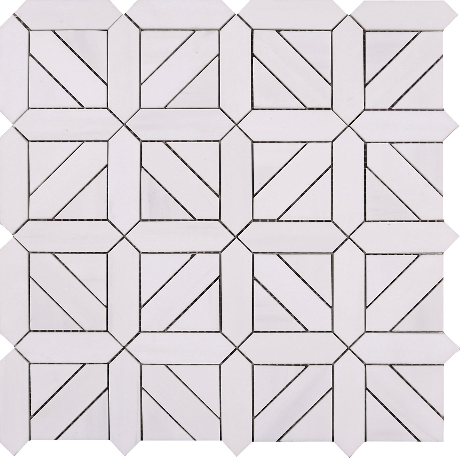 Glacier White Parquet Honed Mosaic Mosaic 