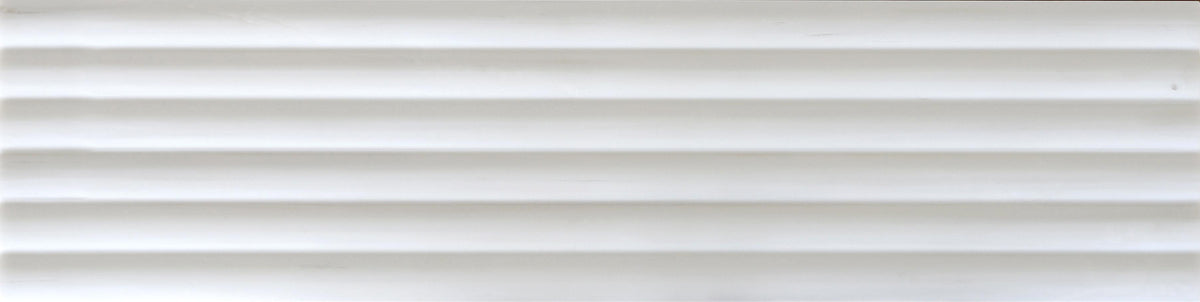Glacier White Honed Flute-Out 6&#39;&#39; x 24&#39;&#39;  x 1/2&#39;&#39; Field Tile