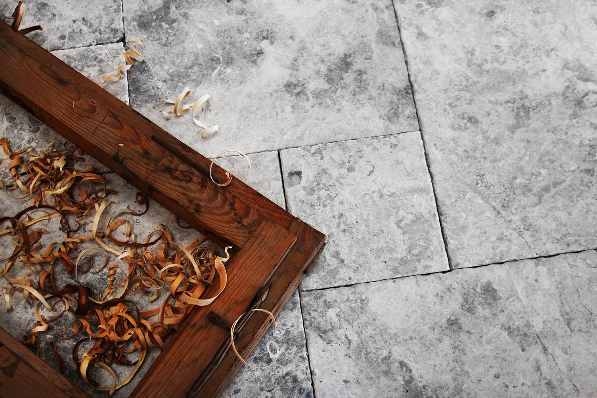Ocean Grey French Pattern 8''x8'', 8''x16'', 16''x16'', 16''x24'' Brushed and Chiseled Field Tile