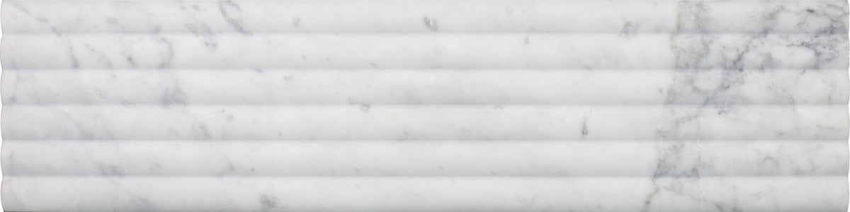 Bianco Carrara Honed Flute-Out 6'' x 24''  x 3/8'' Field Tile